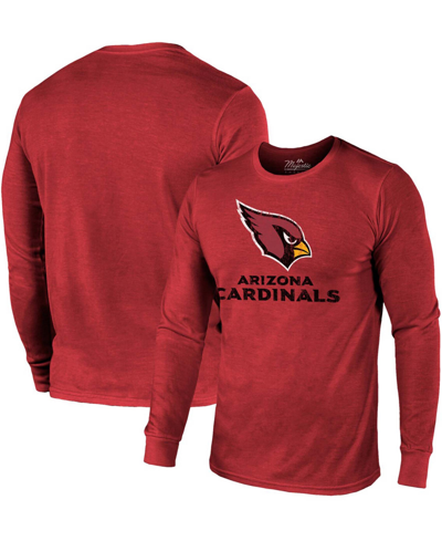 Shop Majestic Arizona Cardinals Lockup Tri-blend Long Sleeve T-shirt In Burgundy