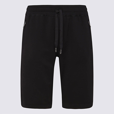 Shop Dolce & Gabbana Black Cotton Track Shorts