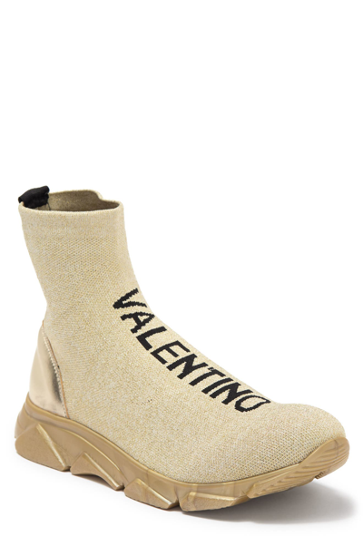 Shop Valentino By Mario Valentino Melissa High Top Sock Sneaker In Gold