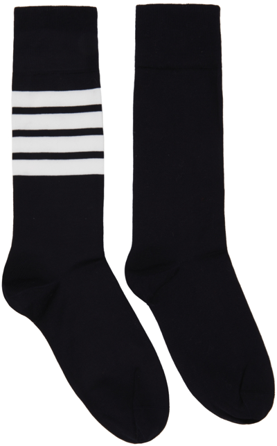 Shop Thom Browne Navy 4-bar Socks In Navy - 415