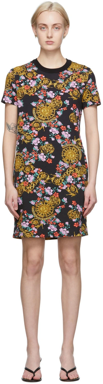 Versace Jeans Couture Sun Flower Garland Print T-shirt Dress In