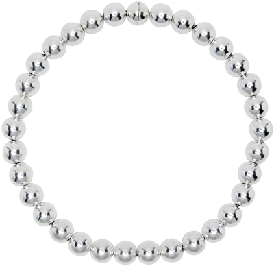 Shop Jil Sander Silver Sphere Necklace In 041 Silver