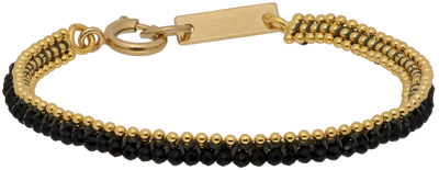 Shop Isabel Marant Gold & Black Cesaria Bracelet In 01bk Black