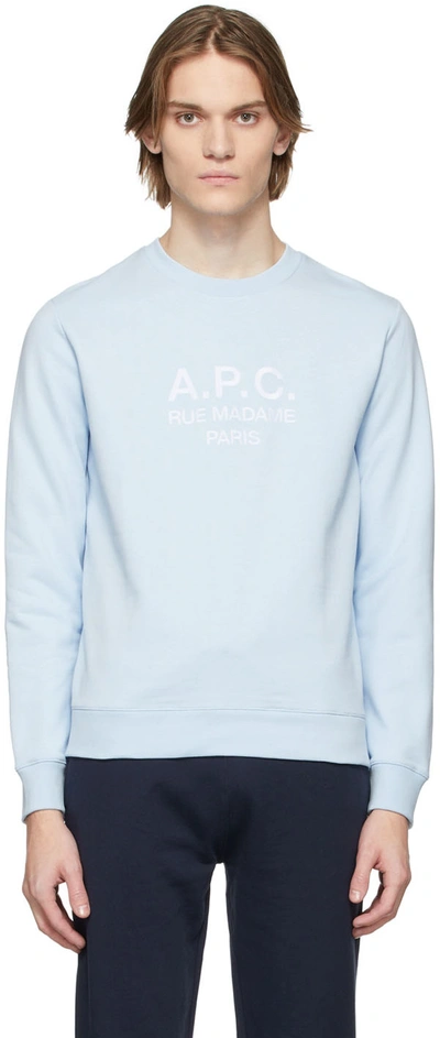 Shop Apc Blue Rufus Sweatshirt In Iab Light Blue