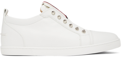 Shop Christian Louboutin White F.a.v. Fique A Vontade Sneakers In Wh01 White