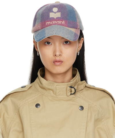 Shop Isabel Marant Pink & Blue Tyron Cap In 40rw Rosewood