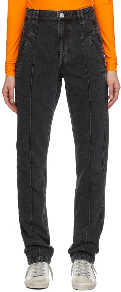 Isabel Marant Étoile Women's Tijackom High-rise Rigid Tapered Jeans In 02fk Faded Black