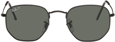 Shop Ray Ban Black Hexagonal Sunglasses In 002/58 Blk
