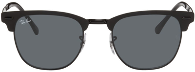 Shop Ray Ban Black Clubmaster Metal Sunglasses In 186/r551 Bl