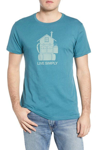 Shop Patagonia Live Simply Home Organic Cotton Graphic Tee In Tasmanian Teal