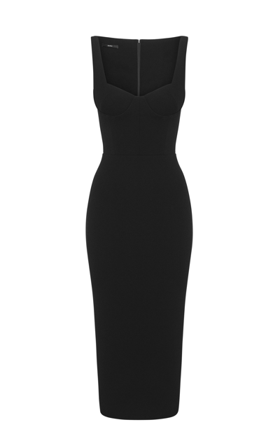 Shop Alex Perry Women's Pagett Stretch-crepe Midi Dress In Black