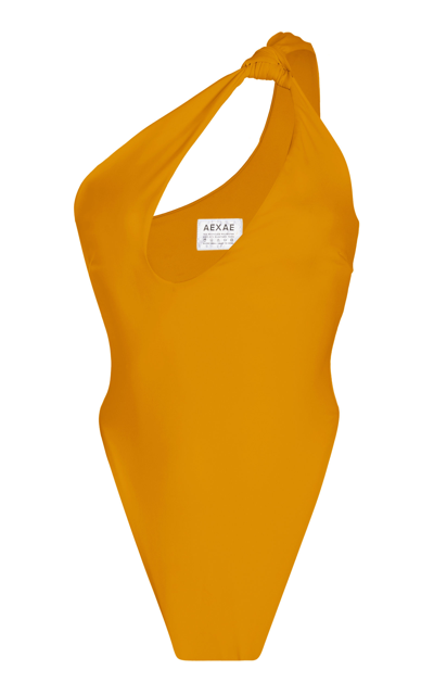 Shop Aexae Women's Knot One-shoulder Swimsuit In Orange