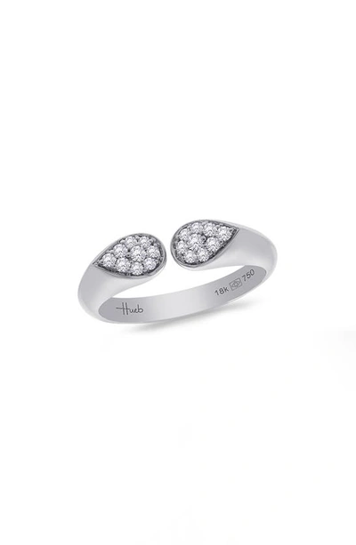 Shop Hueb Bestow Pavé Diamond Open Ring In White Gold