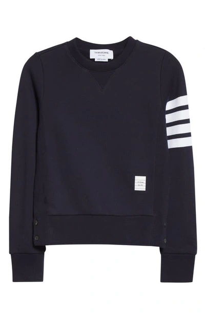 Shop Thom Browne 4-bar Cotton Sweatshirt In Navy