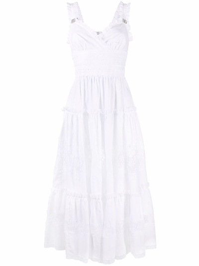 Shop Dolce & Gabbana Sleeveless Dress In White