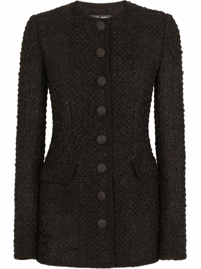 Shop Dolce & Gabbana Long Jacket In Black