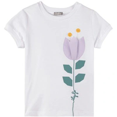 Shop Il Gufo White Flower T-shirt