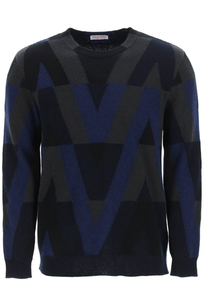 Shop Valentino Optical  Wool Sweater In Mixed Colours