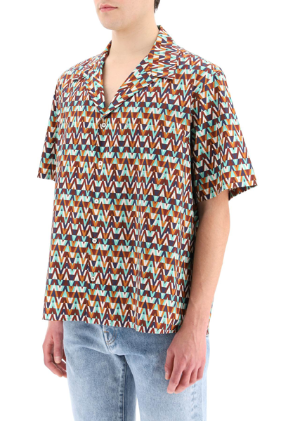 Shop Valentino Optical  Bowling Shirt In Mixed Colours