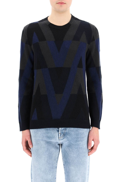 Shop Valentino Optical  Wool Sweater In Mixed Colours