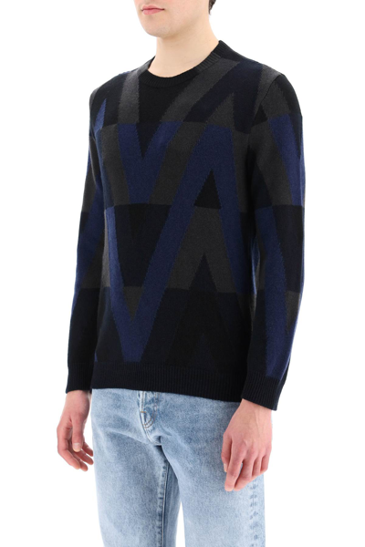 Shop Valentino Optical  Wool Sweater In Mixed Colours