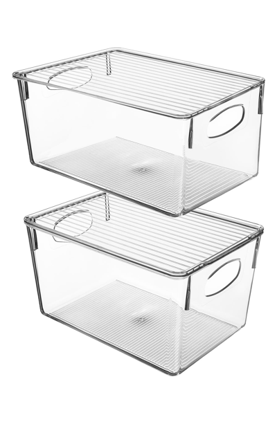 Sorbus Clear Storage Bin With Lid In Clear