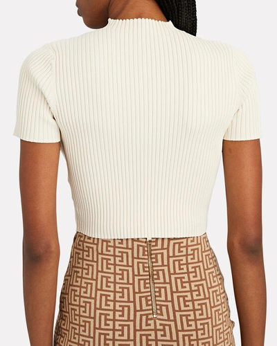 Shop Dion Lee Spiral Rib Knit Top In Ivory