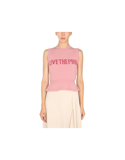 Shop Alberta Ferretti Eco Cashmere Vest In Pink