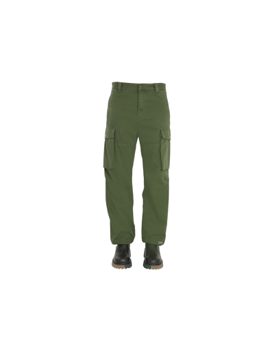 Shop Off-white Cotton Cargo Pants In Green
