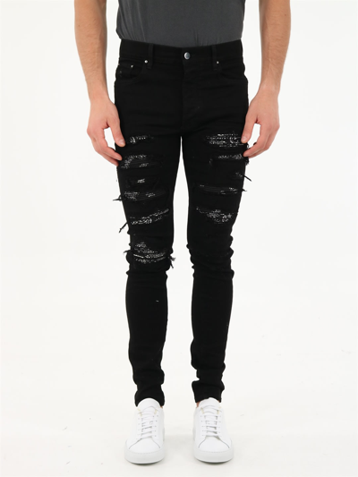 Shop Amiri Bandana Trasher Black Jeans