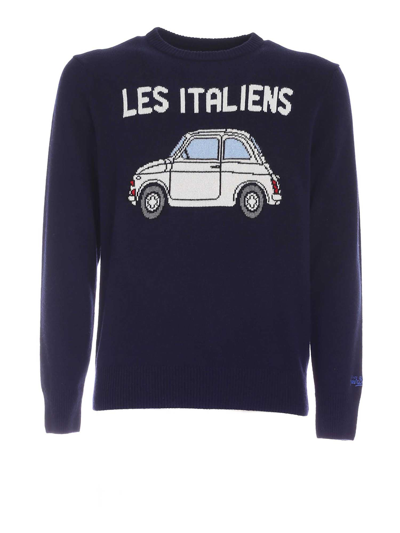 Shop Mc2 Saint Barth Les Italiens Sweater In Blue
