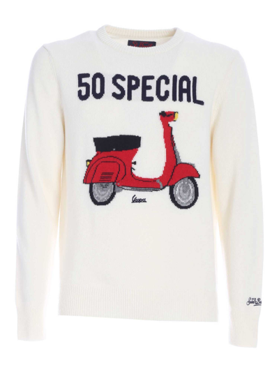 Shop Mc2 Saint Barth Vespa Sweater In Cream Color