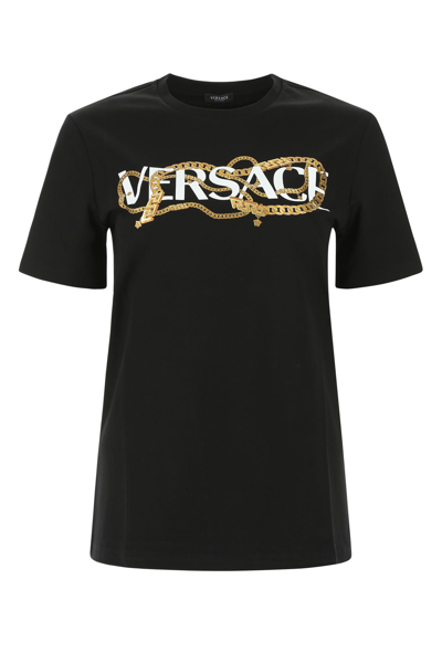 Shop Versace Black Cotton T-shirt  Black  Donna 38