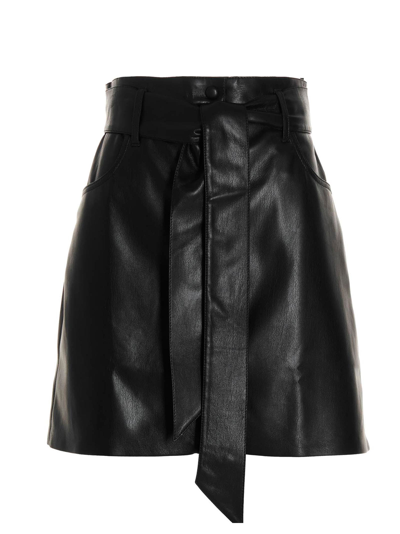 Shop Nanushka Meda Belted Mini Skirt In Black