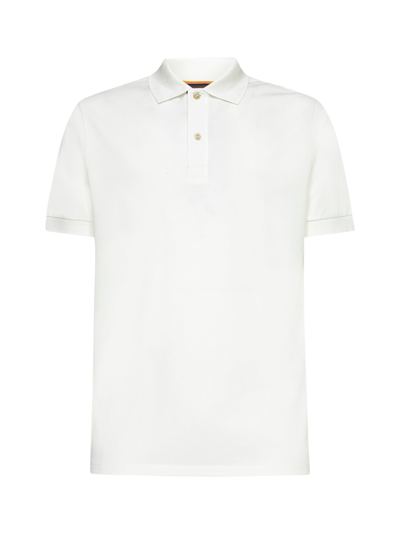 Shop Paul Smith Stripe Detailed Polo Shirt In White