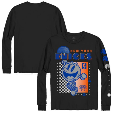Shop Junk Food Black New York Knicks Pac Man Fast Break Long Sleeve T-shirt