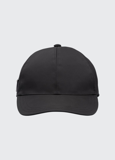 Shop Prada Men's Nylon Baseball Hat In F0002 Nero