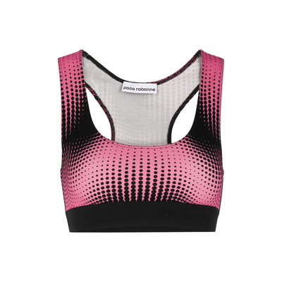 Shop Paco Rabanne Printed Stretch-jersey Bra Top In Pink