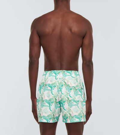 Shop Arrels Barcelona Printed Swim Shorts In Green