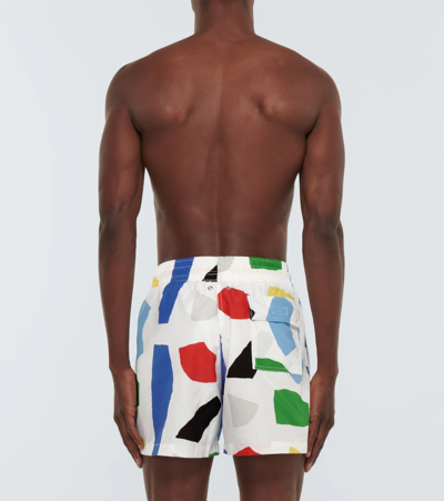 Shop Arrels Barcelona Printed Swim Shorts In White