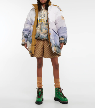 The North Face x Gucci Green, Pattern Print 2021 Down Jacket S