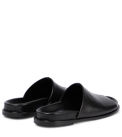 Shop Aeyde Ada Leather Slides In Black