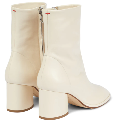 Shop Aeyde Andreia Leather Ankle Boots In Creamy