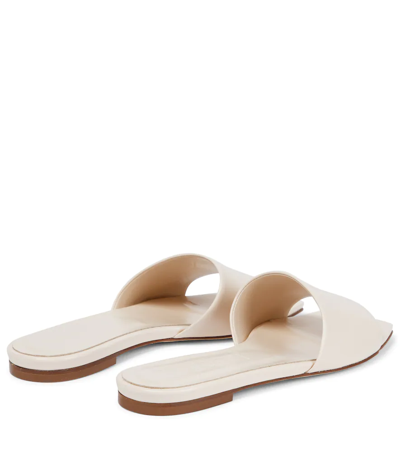 Shop Aeyde Anna Leather Slides In Creamy