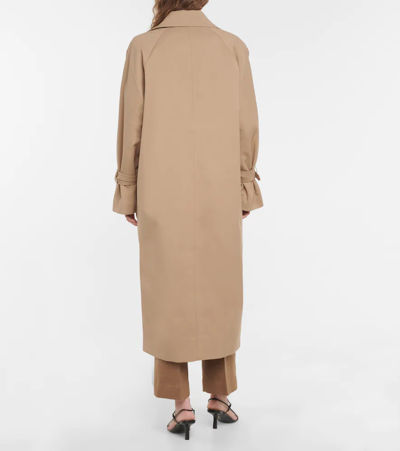 Shop Totême Signature Cotton-blend Trench Coat In Khaki