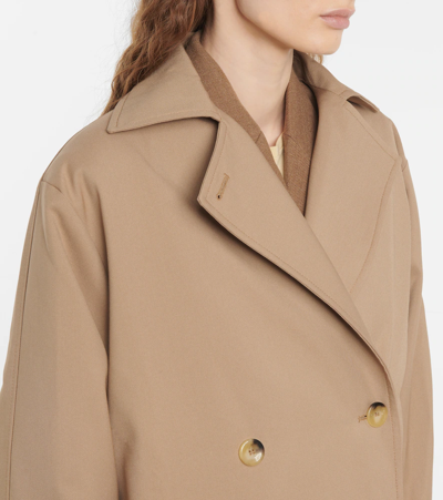 Shop Totême Signature Cotton-blend Trench Coat In Khaki