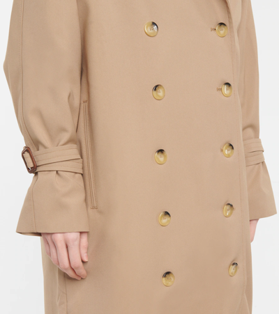 Shop Totême Signature Cotton-blend Trench Coat In Khaki