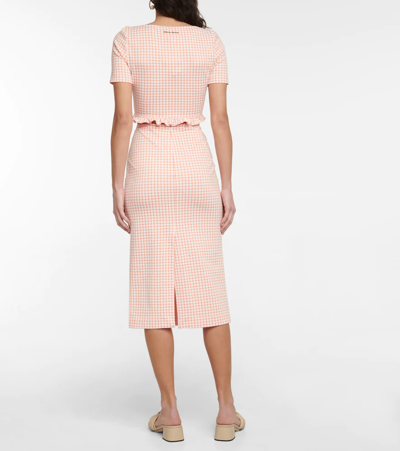 Miu Miu Checked Crop Top In Arancio