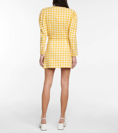 Miu Miu Women's Houndstooth Tweed Mini Skirt In Giallo
