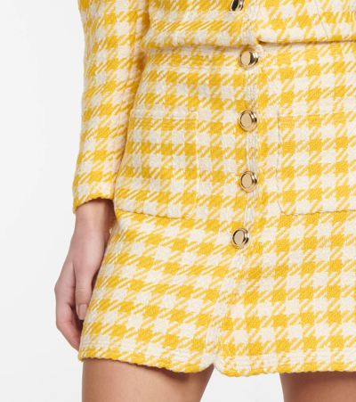 Miu Miu Women's Houndstooth Tweed Mini Skirt In Giallo